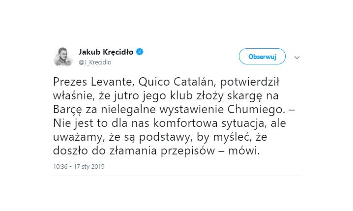 Prezes Levante nt. złożenia skargi na Barcelonę!